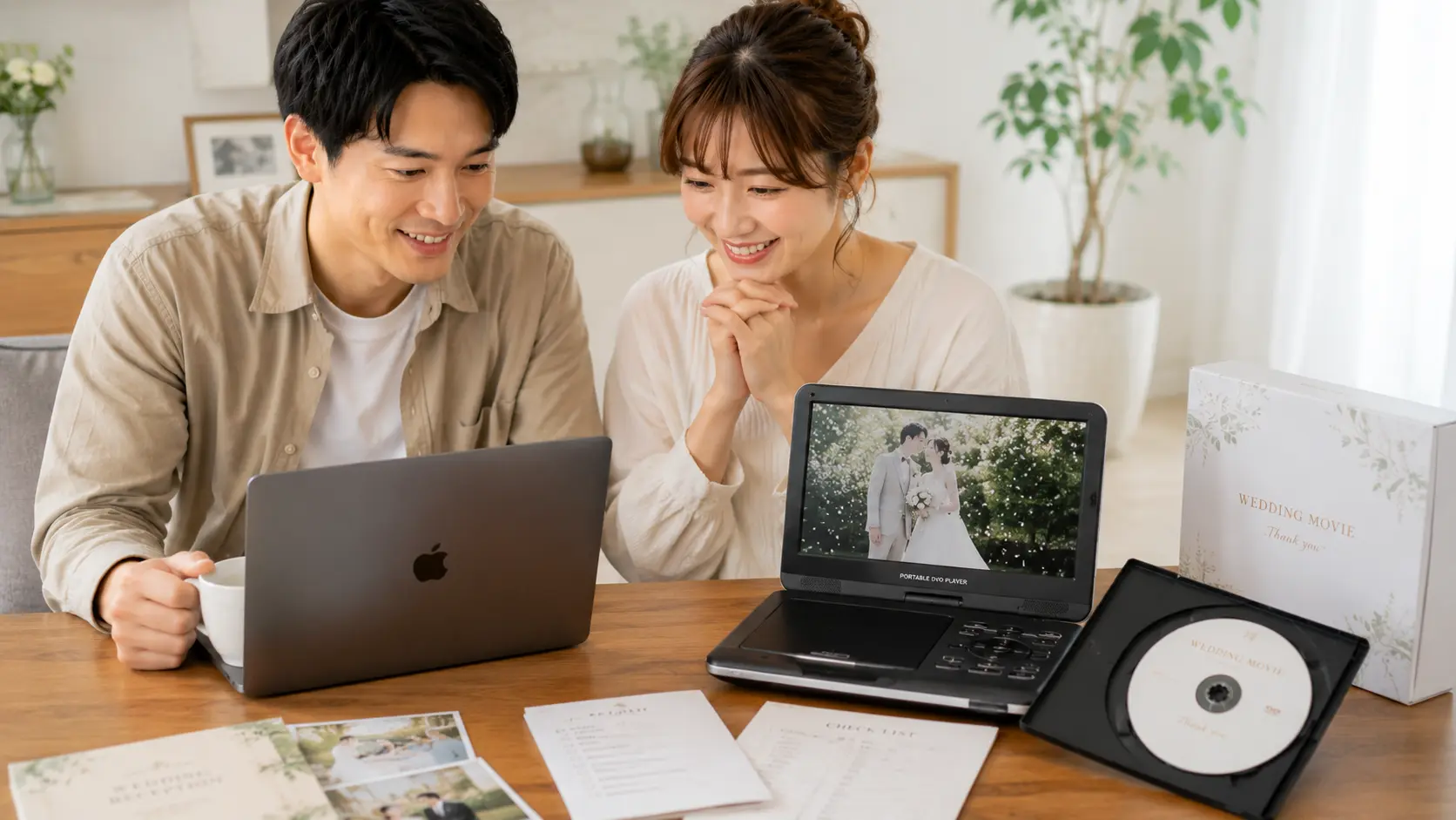 結婚式ムービーのDVD納品について確認するイメージ