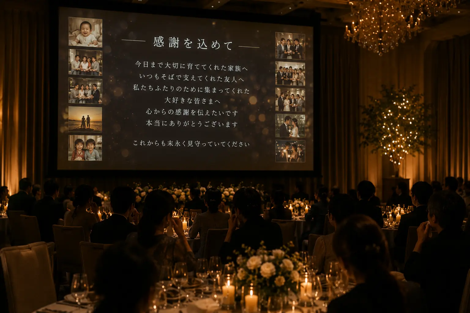 エンドロールでゲストへの感謝メッセージを表示するイメージ