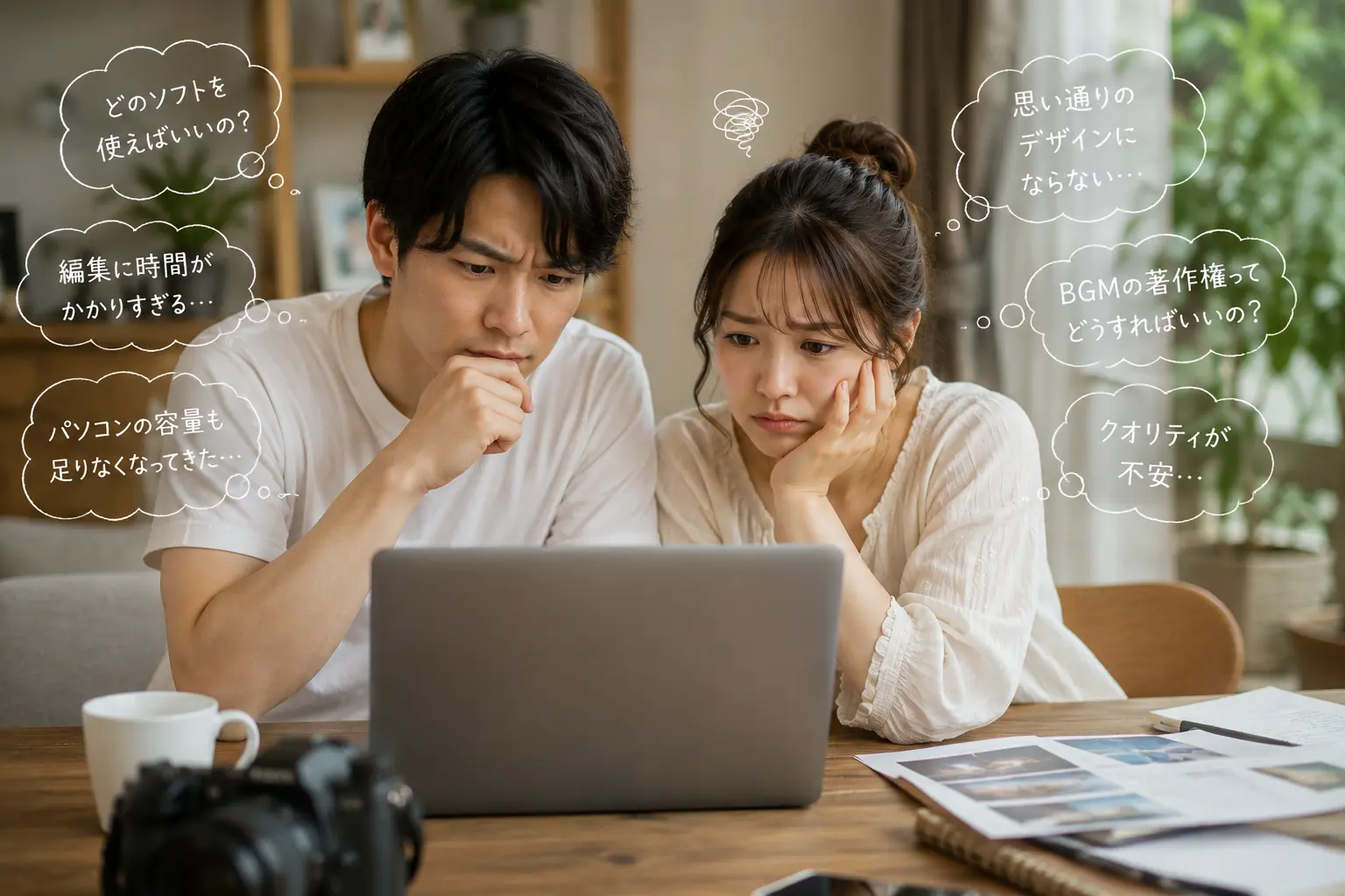 結婚式ムービーの納期や急ぎ対応に悩んでLINE相談するイメージ